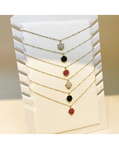 Casual Tortoise Stainless Steel Polishing Plating Inlay Zircon Gold Plated Pendant Necklace_colorza_4
