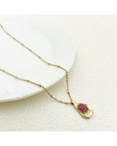 Elegant Irregular Stainless Steel Polishing Plating Inlay Zircon Gold Plated Pendant Necklace