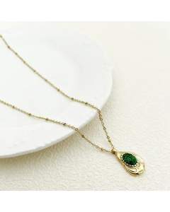 Elegant Irregular Stainless Steel Polishing Plating Inlay Zircon Gold Plated Pendant Necklace