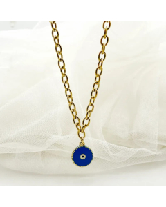 Casual Modern Style Round Eye Stainless Steel Polishing Enamel Plating Gold Plated Pendant Necklace