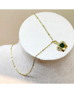 Elegant Shiny Crown Stainless Steel Polishing Plating Inlay Zircon Gold Plated Pendant Necklace
