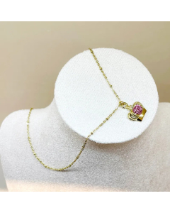 Elegant Shiny Crown Stainless Steel Polishing Plating Inlay Zircon Gold Plated Pendant Necklace