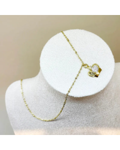 Elegant Shiny Crown Stainless Steel Polishing Plating Inlay Zircon Gold Plated Pendant Necklace