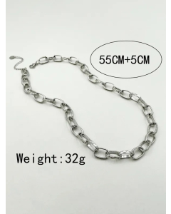 Hip-Hop Simple Style Oval Solid Color Stainless Steel Polishing Necklace