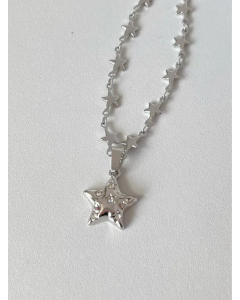 Y2K Simple Style Star Titanium Steel Patchwork Pendant Necklace