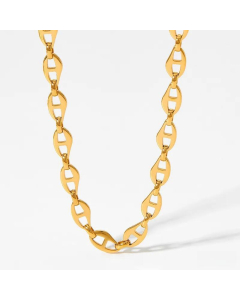 Classic Style Geometric Stainless Steel Titanium Steel Plating 14K Gold Plated Necklace