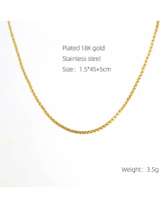 Basic Geometric Stainless Steel Plating 18K Gold Plated Necklace