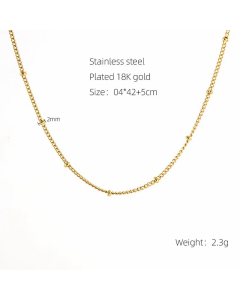 Basic Geometric Stainless Steel Plating 18K Gold Plated Necklace