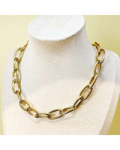 Hip-Hop Geometric Stainless Steel Polishing Plating Gold Plated Necklace