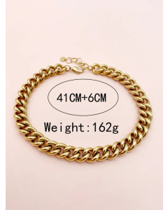 Hip-Hop Geometric Stainless Steel Polishing Plating Gold Plated Necklace