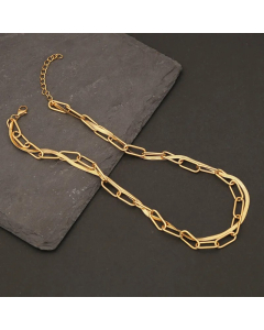 Hip-Hop Vintage Style Solid Color Stainless Steel Plating Gold Plated Necklace