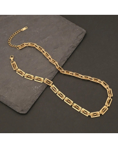 Hip-Hop Vintage Style Solid Color Stainless Steel Plating Gold Plated Necklace