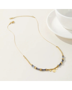 Casual Simple Style Round Titanium Steel Plating 14K Gold Plated Necklace