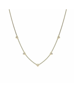 Basic Retro Simple Style Colorful Stainless Steel Plating Inlay Zircon 18K Gold Plated Necklace