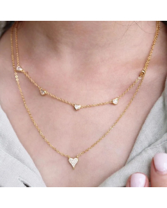 Basic Retro Simple Style Colorful Stainless Steel Plating Inlay Zircon 18K Gold Plated Necklace