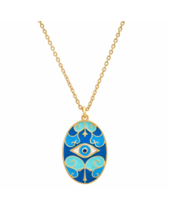 Hip-Hop Retro Punk Devil'S Eye Stainless Steel Plating Inlay Zircon 18K Gold Plated Pendant Necklace