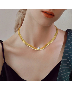 IG Style Simple Style Heart Shape Stainless Steel Plating Inlay Zircon 18K Gold Plated Necklace