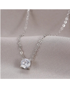 Fashion Round Titanium Steel Plating Inlay Rhinestones Gold Plated Pendant Necklace