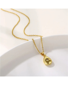 IG Style Simple Style Water Droplets Stainless Steel Plating Inlay Zircon Pendant Necklace