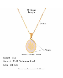Vintage Style Star Flower Butterfly Stainless Steel Enamel Plating 18K Gold Plated Pendant Necklace