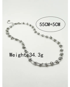 Hip-Hop Commute Knot Stainless Steel Polishing Necklace