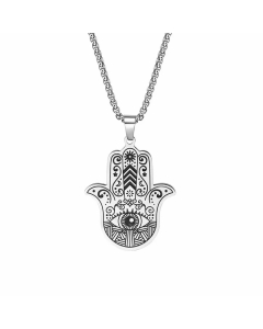 Hip-Hop Simple Style Palm Stainless Steel Pendant Necklace