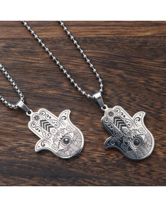 Casual Hip-Hop Simple Style Palm Stainless Steel Pendant Necklace_colorza_3