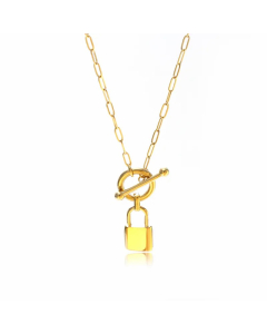 Streetwear Lock Stainless Steel Pendant Necklace