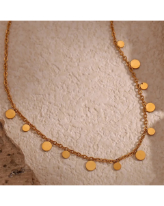 Basic Vintage Style Classic Style Round Stainless Steel Plating 18K Gold Plated Necklace
