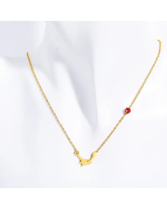 Vintage Style Simple Style Constellation Stainless Steel Titanium Steel Plating Inlay Birthstone Zircon 18K Gold Plated Pendant Necklace