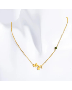 Vintage Style Simple Style Constellation Stainless Steel Titanium Steel Plating Inlay Birthstone Zircon 18K Gold Plated Pendant Necklace