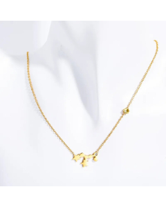 Vintage Style Simple Style Constellation Stainless Steel Titanium Steel Plating Inlay Birthstone Zircon 18K Gold Plated Pendant Necklace