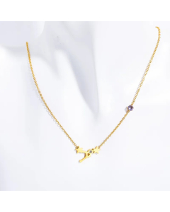 Vintage Style Simple Style Constellation Stainless Steel Titanium Steel Plating Inlay Birthstone Zircon 18K Gold Plated Pendant Necklace