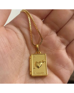 Elegant Retro Heart Shape Stainless Steel Plating 18K Gold Plated Pendant Necklace