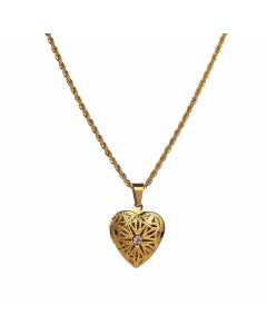 IG Style Sweet Devil's Eye Star Heart Shape Stainless Steel Three-Dimensional Chain Shell Zircon 18K Gold Plated Pendant Necklace