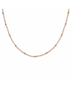 IG Style Vacation Round Devil's Eye Stainless Steel Freshwater Pearl Zircon Beaded 18K Gold Plated Necklace