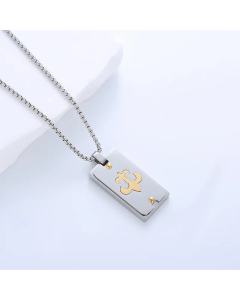 Casual Simple Style Cross Anchor Skull Stainless Steel Layered Carving Pendant Necklace