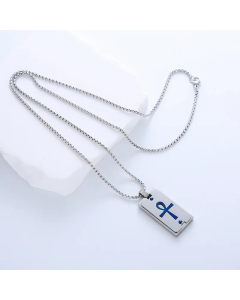 Casual Simple Style Cross Anchor Skull Stainless Steel Layered Carving Pendant Necklace
