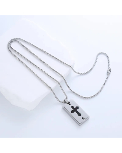 Casual Simple Style Cross Anchor Skull Stainless Steel Layered Carving Pendant Necklace