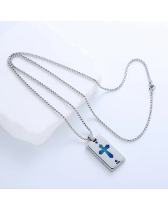Casual Simple Style Cross Anchor Skull Stainless Steel Layered Carving Pendant Necklace