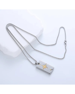 Casual Simple Style Cross Anchor Skull Stainless Steel Layered Carving Pendant Necklace