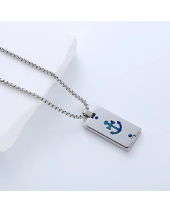 Casual Simple Style Cross Anchor Skull Stainless Steel Layered Carving Pendant Necklace