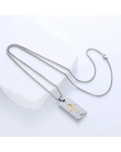 Casual Simple Style Cross Anchor Skull Stainless Steel Layered Carving Pendant Necklace