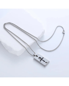 Casual Simple Style Cross Anchor Skull Stainless Steel Layered Carving Pendant Necklace