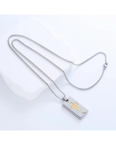 Casual Simple Style Cross Anchor Skull Stainless Steel Layered Carving Pendant Necklace