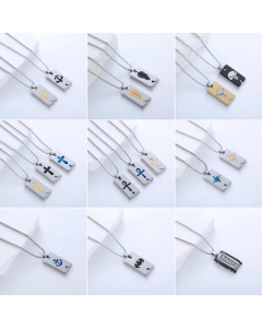 Casual Simple Style Cross Anchor Skull Stainless Steel Layered Carving Pendant Necklace_colorza_8