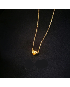 IG Style Heart Shape Titanium Steel Plating 18K Gold Plated Pendant Necklace