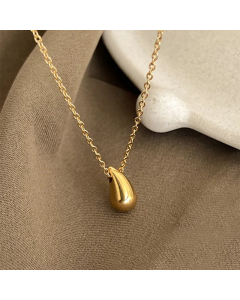 IG Style Water Droplets Titanium Steel Plating 18K Gold Plated Pendant Necklace_colorza_4