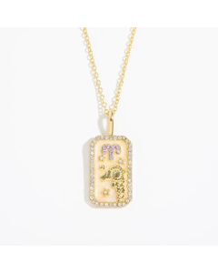 Casual Retro Punk Constellation Stainless Steel Plating Inlay Zircon 18K Gold Plated Pendant Necklace