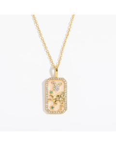Casual Retro Punk Constellation Stainless Steel Plating Inlay Zircon 18K Gold Plated Pendant Necklace